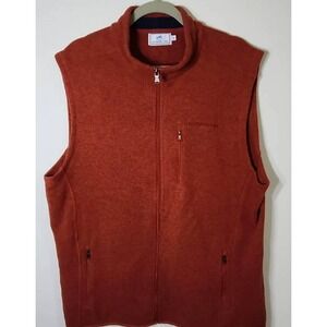 SOUTHERN TIDE Men's SZ XXL FULL Zip FRONT POCKETS ORANGE Fleece Preppy Vest